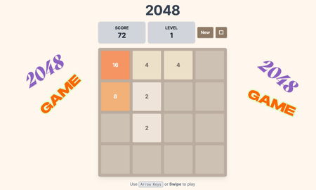 2048 Game - Play the classic 2048 puzzle game! Combine matching numbers by sliding tiles to reach the 2048 tile. Simple to play, hard to master, and endlessly addictive.